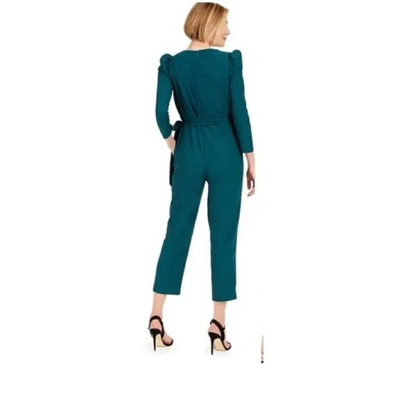 Julia Jordan Women's Puff Shoulder Jumpsuit Green - Picture 2 of 5